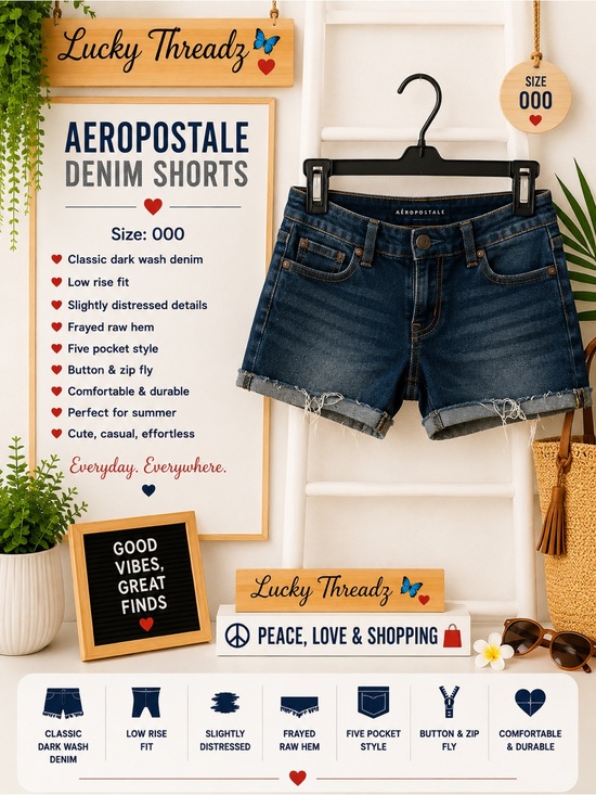 Aeropostale Pants - Aeropostale Dark Wash Denim Jean Shorts - Blue